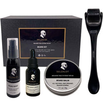 Load image into Gallery viewer, Beard Growth Kit Men’s Beard Care Kit Grooming Set 5 Pieces Beard Products with Wash, Oil Serum, Balm and a Gift Box for Men Self Care
