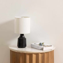 Load image into Gallery viewer, Canayan Black and Natural Resin Table Lamp
