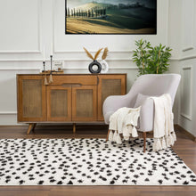 Carregar imagem no visualizador da galeria, Cansu Black &amp; White Dotted Area Rug
