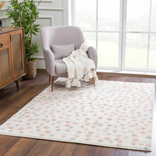 Carregar imagem no visualizador da galeria, Cansu Pink &amp; Cream Dotted Area Rug
