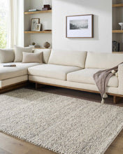 Cargar imagen en el visor de la galería, Clayne Beige &amp; Charcoal Premium Wool Area Rug
