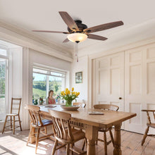 Load image into Gallery viewer, 52&quot; Traditional Pull Chain 5 Blades Ceiling Fan with Light
