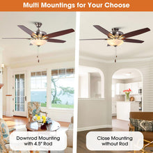 Load image into Gallery viewer, 52&quot; Traditional Pull Chain 5 Blades Ceiling Fan with Light
