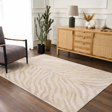 Load image into Gallery viewer, Beige Manteca Zebra Print Area Rug
