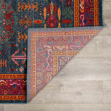 Cargar imagen en el visor de la galería, Cleveland Colorful Traditional Area Rug - Teal, Aqua, Navy
