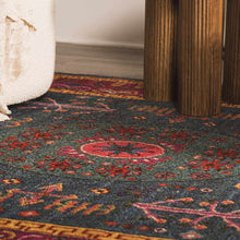 Cargar imagen en el visor de la galería, Cleveland Colorful Traditional Area Rug - Teal, Aqua, Navy
