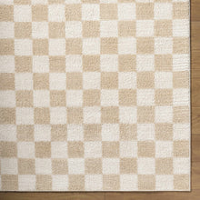 Carregar imagem no visualizador da galeria, Canika Checkered Cream Washable Area Rug
