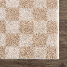Carregar imagem no visualizador da galeria, Canika Checkered Cream Washable Area Rug
