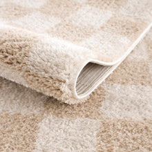 Carregar imagem no visualizador da galeria, Canika Checkered Cream Washable Area Rug
