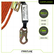Load image into Gallery viewer, Frontline VLPR3L Premium Vertical Lifeline with Openable Rope Grab and Shock Pack 100&#39;
