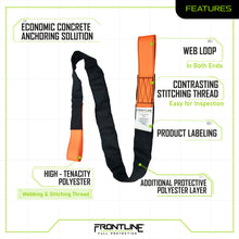 Carregar imagem no visualizador da galeria, Frontline COSL Concrete Embed Anchor Strap with Looped Ends 6&#39;

