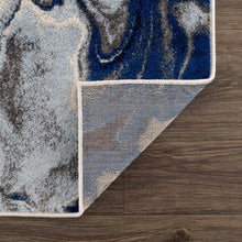 Carregar imagem no visualizador da galeria, Glendon Cream Blue Marble Rug
