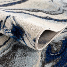 Carregar imagem no visualizador da galeria, Glendon Cream Blue Marble Rug
