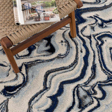 Carregar imagem no visualizador da galeria, Glendon Cream Blue Marble Rug
