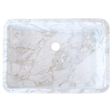 Carregar imagem no visualizador da galeria, European Sugar Marble Rectangular Farmhouse Sink Semi-Polished (W)12.5&quot; (L)18&quot; (H)5&quot;
