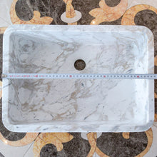Carregar imagem no visualizador da galeria, European Sugar Marble Rectangular Farmhouse Sink Semi-Polished (W)12.5&quot; (L)18&quot; (H)5&quot;
