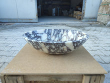 Carregar imagem no visualizador da galeria, Calacatta Viola Marble Oval Shape Above Vanity Bathroom Sink (W)18&quot; (L)14&quot; (H)5&quot;
