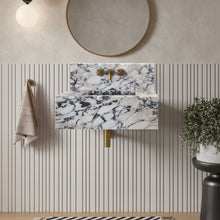 Load image into Gallery viewer, Calacatta Viola Marble Rectangular Wall-mount Bathroom Sink with 10&quot; Backsplash (W)16&quot; (L)32&quot; (H)10&quot;
