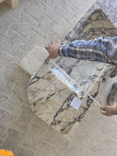 Carregar imagem no visualizador da galeria, Calacatta Viola Marble Wall-mount Bathroom Vanity carved from Solid Block (W)20&quot; (L)52&quot;
