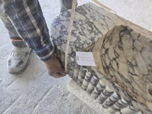 Carregar imagem no visualizador da galeria, Calacatta Viola Marble Wall-mount Bathroom Vanity carved from Solid Block (W)20&quot; (L)52&quot;
