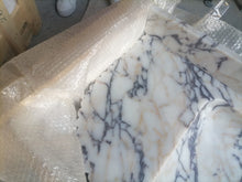 Carregar imagem no visualizador da galeria, Calacatta Viola Marble Wall-mount Bathroom Vanity carved from Solid Block (W)20&quot; (L)52&quot;
