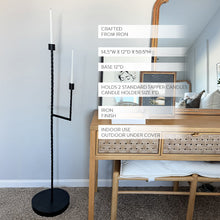 Carregar imagem no visualizador da galeria, 50 Inch Black Iron Floor Candelabra

