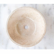 Carregar imagem no visualizador da galeria, Cappuccino Beige Marble V-Shape Tapered Above Vanity Bathroom Sink Polished (D)16&quot; (H)6&quot;
