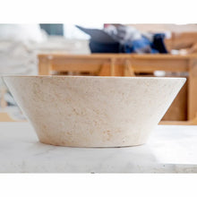 Carregar imagem no visualizador da galeria, Cappuccino Beige Marble V-Shape Tapered Above Vanity Bathroom Sink Polished (D)16&quot; (H)6&quot;
