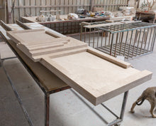 Carregar imagem no visualizador da galeria, Cappuccino Beige Marble Hand-carved Art Deco Fireplace Mantel Polished (W)70&quot; (L)74&quot;
