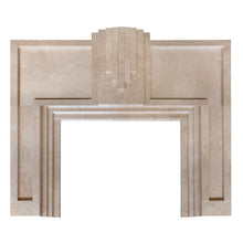 Carregar imagem no visualizador da galeria, Cappuccino Beige Marble Hand-carved Art Deco Fireplace Mantel Polished (W)70&quot; (L)74&quot;
