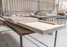 Carregar imagem no visualizador da galeria, Cappuccino Beige Marble Hand-carved Art Deco Fireplace Mantel Polished (W)70&quot; (L)74&quot;
