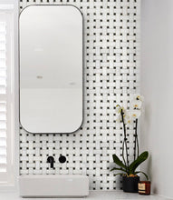 Cargar imagen en el visor de la galería, Carrara White-Toros Black Basketweave Mosaic Floor and Wall Tile - Livfloors Collection
