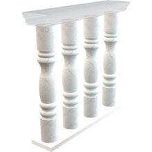Cargar imagen en el visor de la galería, Carrara White Marble Balustrade Hand-carved from Solid Marble Block (SET of 4)
