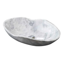 Cargar imagen en el visor de la galería, Carrara White Marble Wavy Designer Above Vanity Bathroom Sink (L)24&quot; (W)14&quot; (H)6&quot;
