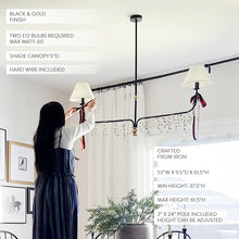 Carregar imagem no visualizador da galeria, 61 Inch Two Shade Linear Iron Pendant
