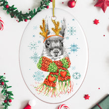 Carregar imagem no visualizador da galeria, Watercolor Squirrel Christmas Ornament
