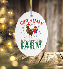 Cargar imagen en el visor de la galería, Christmas is Better on the Farm Rooster Ornament
