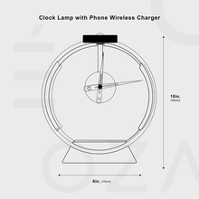 Cargar imagen en el visor de la galería, Modern Clock Lamp with Phone Wireless Charger
