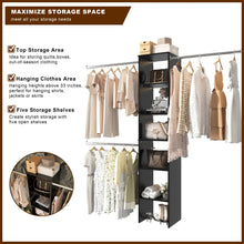 Cargar imagen en el visor de la galería, Closet System Starter Kit with Tower and 3 Hang Rods
