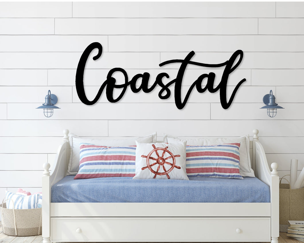 Coastal Metal Word Sign