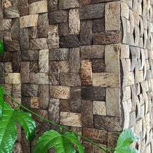 Load image into Gallery viewer, Coconut Shell Basketweave Mesh-mounted Mosaic Wall Tile - Livfloors Collection
