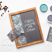 Load image into Gallery viewer, Coffee Bar - Mesh Stencil 12x18
