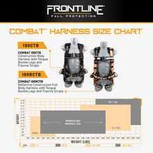 Load image into Gallery viewer, Frontline 100CTB Combat Construction Full Body Harness with Tongue Buckle Legs and Trauma Straps 3X/4X
