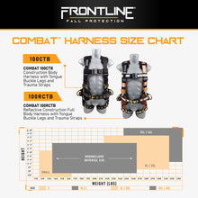 Carregar imagem no visualizador da galeria, Frontline 100RCTB Combat Reflective Construction Full Body Harness with Tongue Buckle Legs and Trauma Straps XL/2X
