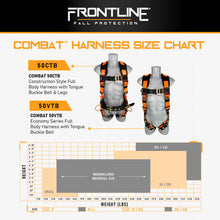 Load image into Gallery viewer, Frontline 50VTB Combat Economy Series Full Body Harness with Tongue Buckle Belt 3X/4X
