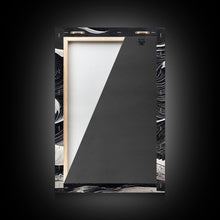 Carregar imagem no visualizador da galeria, Black and White Tidal Waves, Japanese Style Art, Framed Canvas Print, Ready To Hang Framed Wall Art, Living Room Wall Decor
