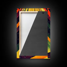Load image into Gallery viewer, Unique art deco style abstract art, reflections of a sunset through stained glass, framed canvas print
