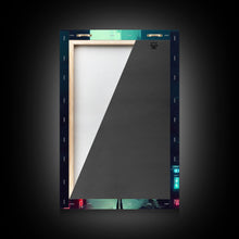 Load image into Gallery viewer, Cyberpunk Tokyo, 80s style retro-futurism, blade runner inspired art, ready to hang framed canvas print wall decor
