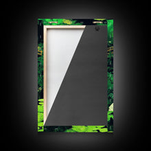 Load image into Gallery viewer, Emerald green Japanese zen garden art, framed canvas print, abstract art
