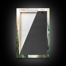 Cargar imagen en el visor de la galería, Triptych Framed Canvas Wall Art Set of 3 Green Forest Mountain Nature Landscape Prints Minimalist Modern Art, Woodland Nursery Decor
